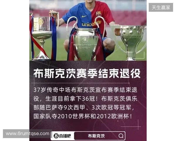 特尔施特根社媒祝贺布斯克茨：以一座冠军结束征程，太棒了